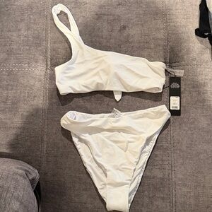 White One-Shoulder Bikini Set